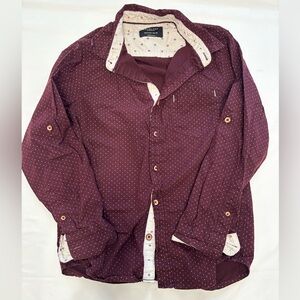 Burgundy Button Down Kids Shirt